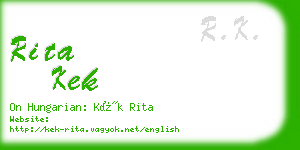 rita kek business card